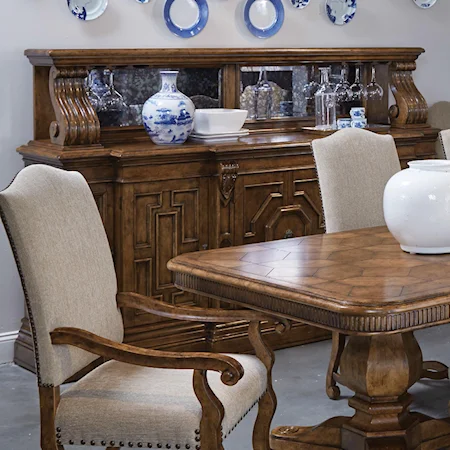 Grand Credenza with Mirrored Back Panel